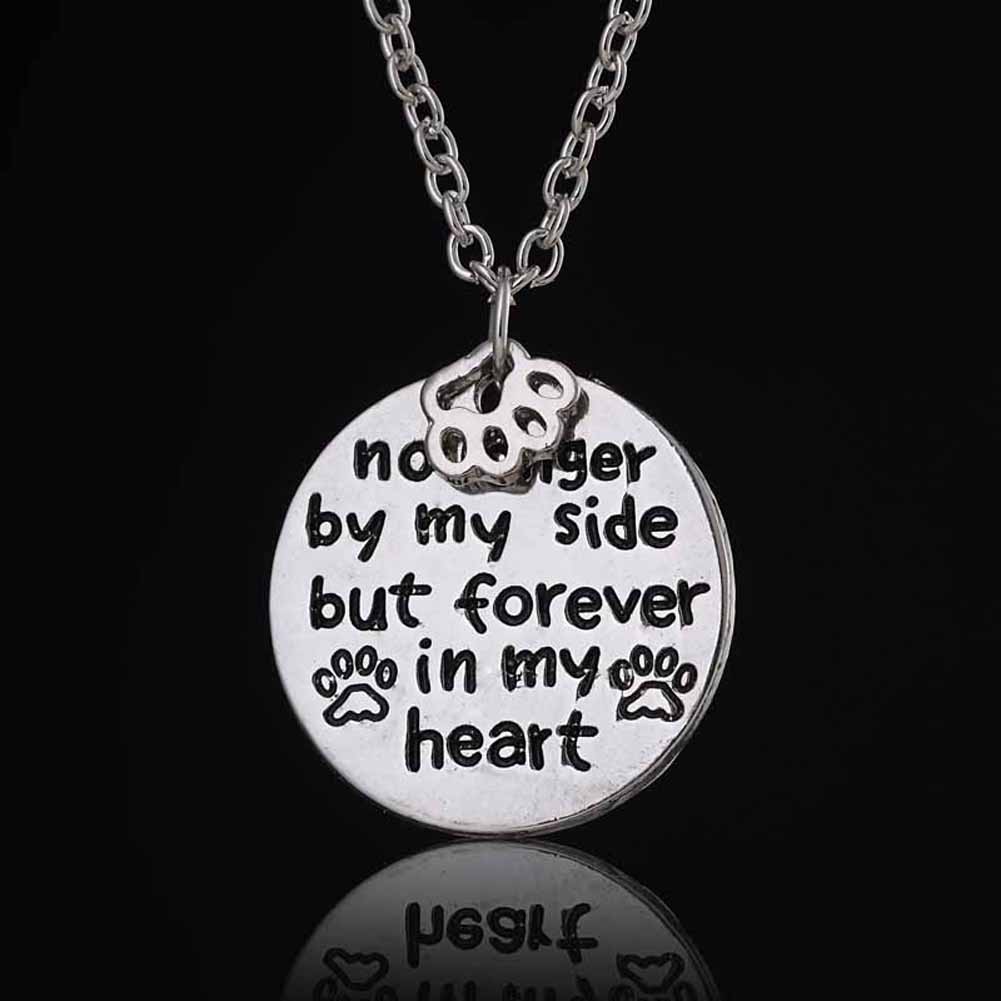 no longer by my side, but forever in my heart ketting met pootje